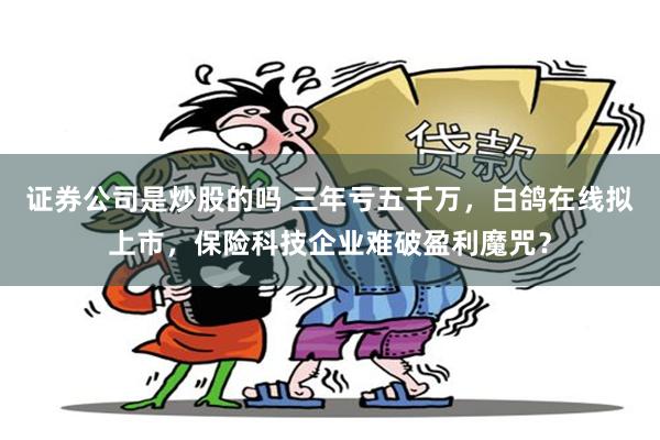 证券公司是炒股的吗 三年亏五千万，白鸽在线拟上市，保险科技企业难破盈利魔咒？