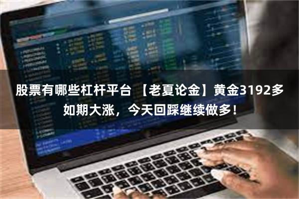 股票有哪些杠杆平台 【老夏论金】黄金3192多如期大涨，今天回踩继续做多！