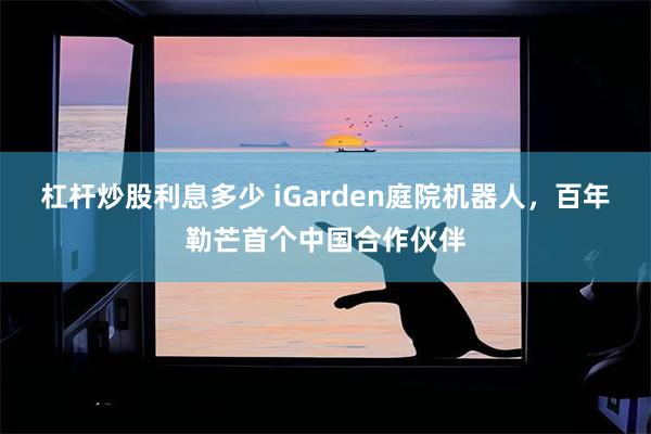 杠杆炒股利息多少 iGarden庭院机器人，百年勒芒首个中国合作伙伴